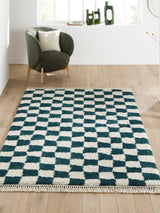 Next La Redoute Intérieurs Green Danito Checkerboard Rug 200cm x 290cm- Buy online at McGrocer