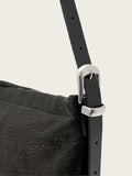 AllSaints Black Haven flat crossbody bag, imported from the UK