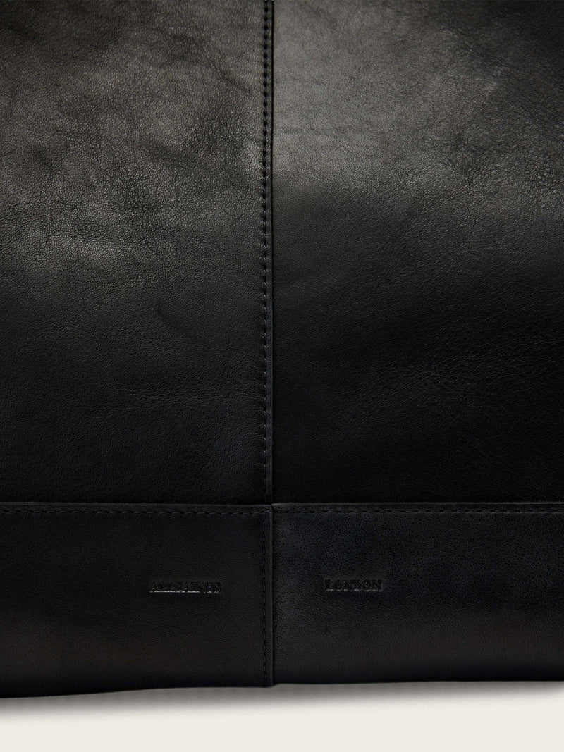 AllSaints Black Rosalie Tote leather handbag, imported from the UK