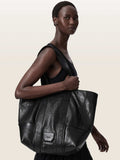 AllSaints Black Ares Grain tote leather bag, UK version