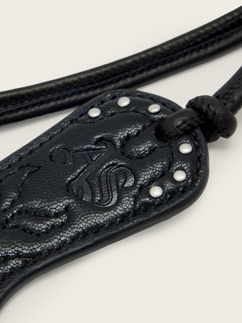 AllSaints leather cowboy boot keyring 19cm, imported from the UK