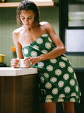 SlowTide Green Sun Dazed artistic beach towel 30x60 inches, imported from the UK