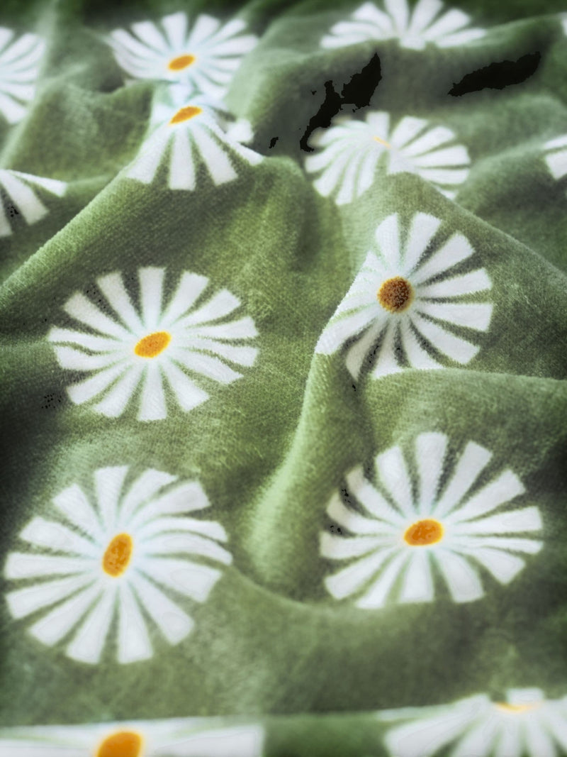 SlowTide Green Sun Dazed artistic beach towel 30x60 inches, imported from the UK