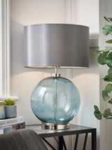 Next BHS Blue Nickel Metro Ball Table Lamp- Buy online at McGrocer