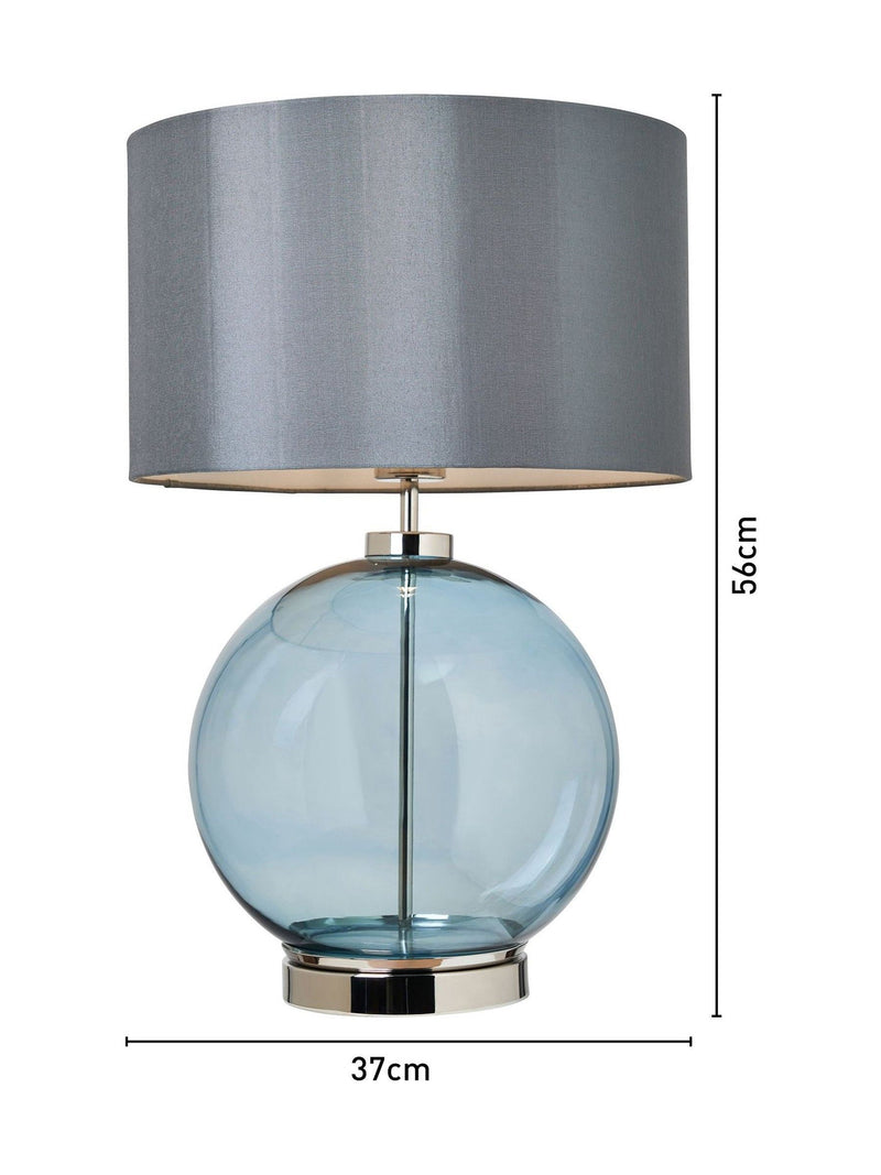 BHS Blue Nickel Metro Ball Table Lamp (British brand)