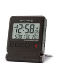Acctim Skylab travel alarm clock black gold tone, UK version