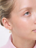 Oliver Bonas gold plated pearl star drop hoop earrings (British brand)