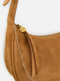 Oliver Bonas Ida tan faux suede sling crossbody bag, UK version