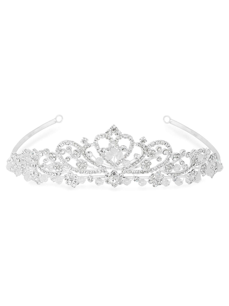 Jon Richard Silver Iris diamante tiara 150mm, imported from the UK