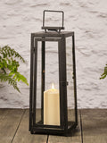 Lights4fun Porto black solar garden lantern large - British product