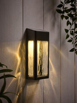 Next Lights4fun Black Glass Solar Wall Light- Buy online at McGrocer