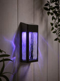 Lights4fun black glass solar wall light - British product