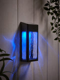 Lights4fun black glass solar wall light - British product