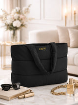 Next Loveabode Personalised Quilted Black Tote Bag- Buy online at McGrocer