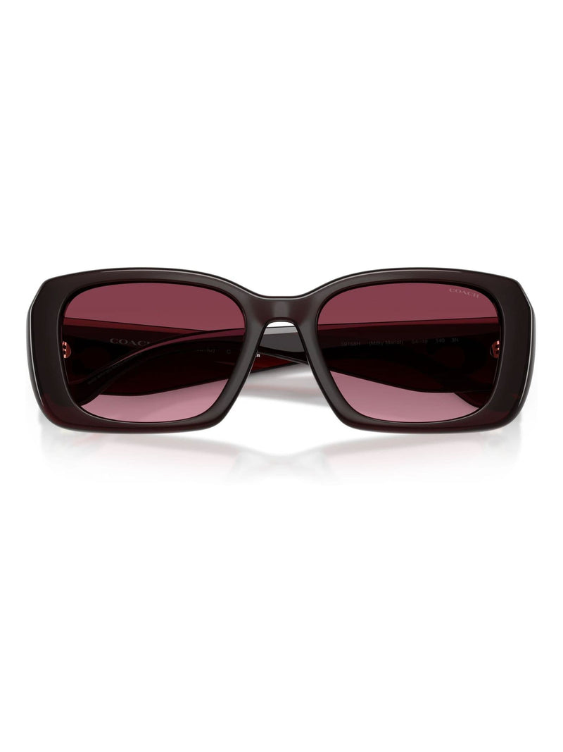 COACH square frame sunglasses with merlot gradient lenses - British product