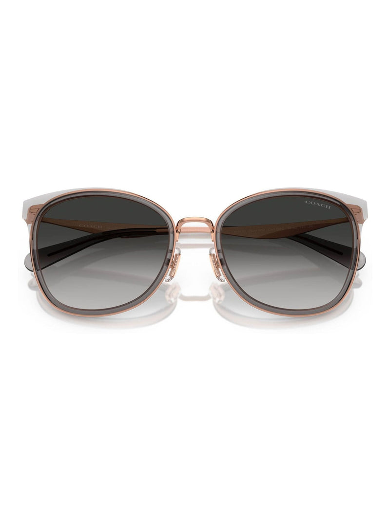 Coach square sunglasses in rose gold and dark grey - British product