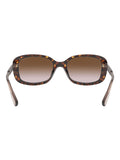 Coach rectangle sunglasses in dark tortoise frame with brown gradient lenses, UK version