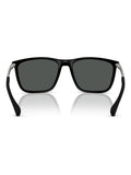 Emporio Armani rectangle sunglasses black frame grey lenses, UK version