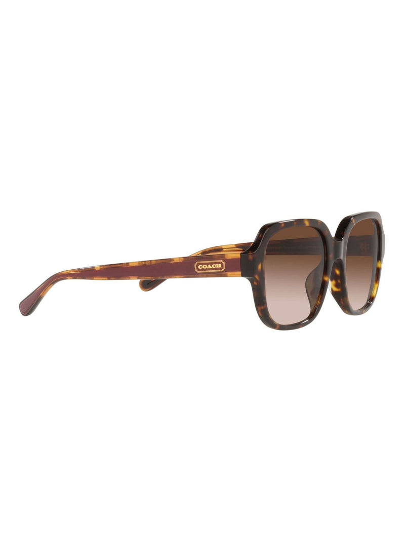 Coach brown rectangle sunglasses with gradient lenses, UK version
