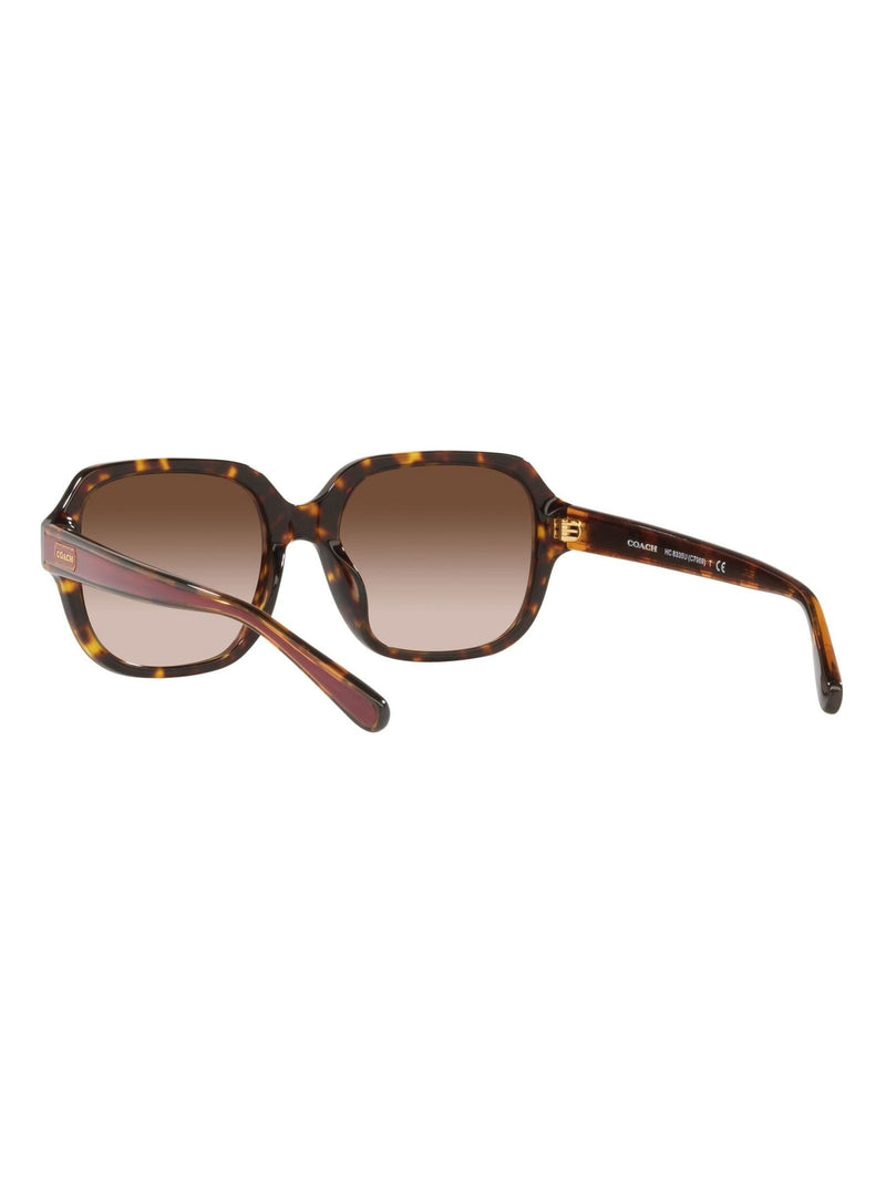 Coach brown rectangle sunglasses with gradient lenses, UK version