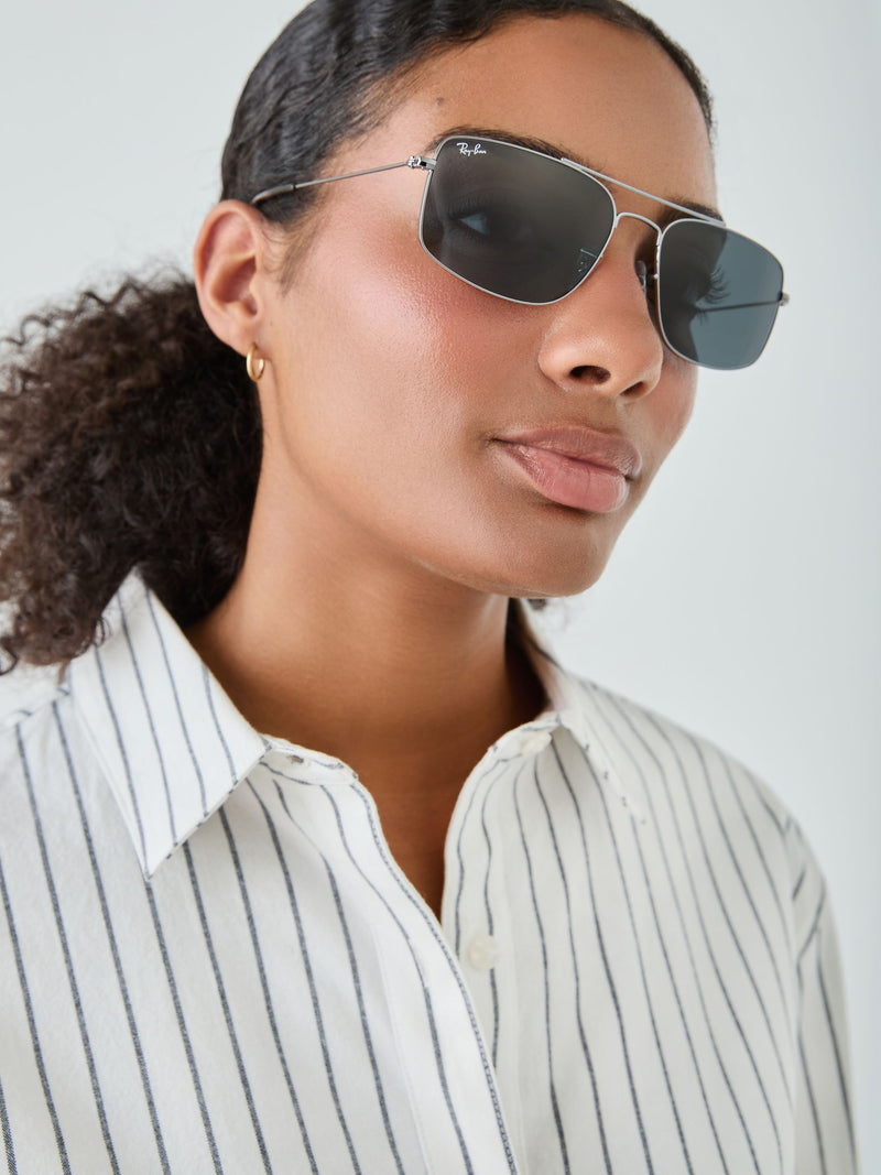 Ray-Ban Explorer 3 square grey sunglasses blue lenses - British product