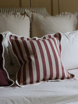Next Ellenvale Chloe Plum Stripe Scalloped Edge Cushion Cover (45 x 45cm)- Buy online at McGrocer