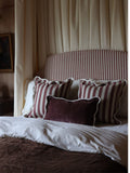 Ellenvale Interiors plum striped scalloped edge cushion cover 45x45cm - British product