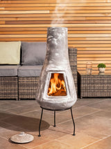 Next Charles Bentley Snug Grey Medium Barcelona BBQ Clay Chiminea- Buy online at McGrocer