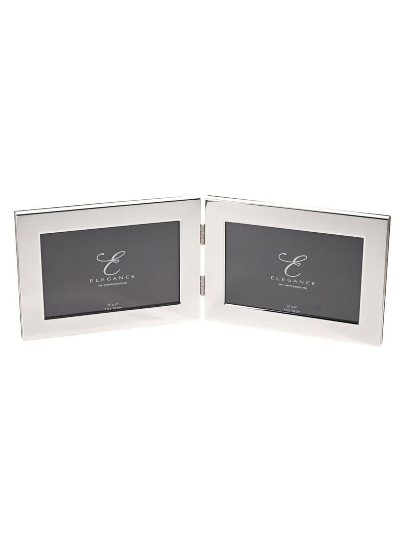 Widdop silver-plated double photo frame 4x6 - British product
