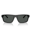 Emporio Armani rectangle sunglasses matte black dark grey lenses, imported from the UK