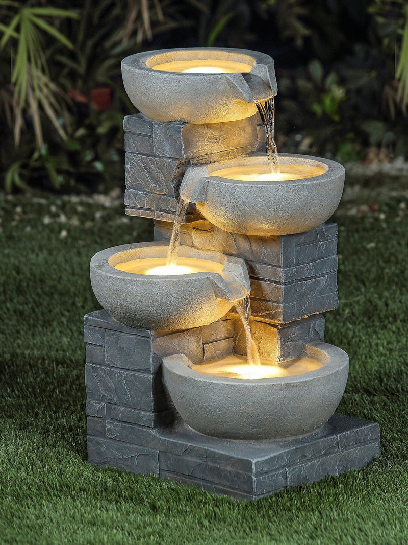 Charles Bentley Grey Rhine cascading garden water feature, UK version
