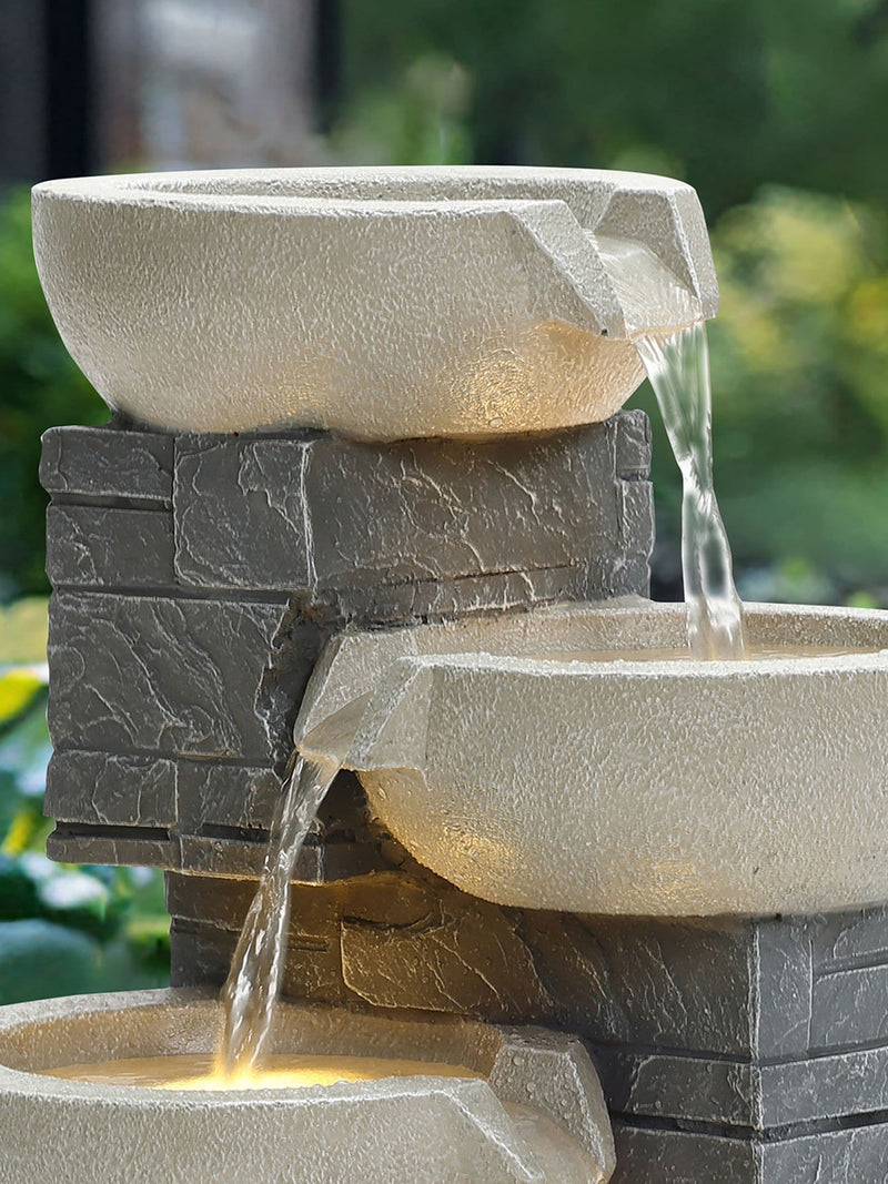 Charles Bentley Grey Rhine cascading garden water feature, UK version