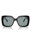 Swarovski black square sunglasses with dark grey lenses, UK version