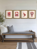 Brookpace Lascelles lobster wall art red gold frame 58cm (British brand)