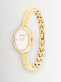 Coach Sammy oval IP bangle watch with white dial, 22mm (British brand)