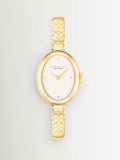 Coach Sammy oval IP bangle watch with white dial, 22mm (British brand)