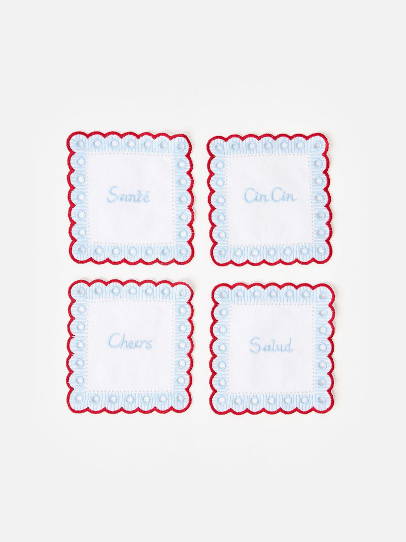 Oliver Bonas blue gingham cocktail napkins set of 4, UK version