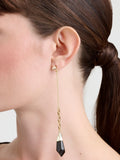 Karen Millen Gold Long Drop Geo Resin Earrings, UK version