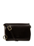 Conkca Cosima cross-body bag in black leather, imported from the UK