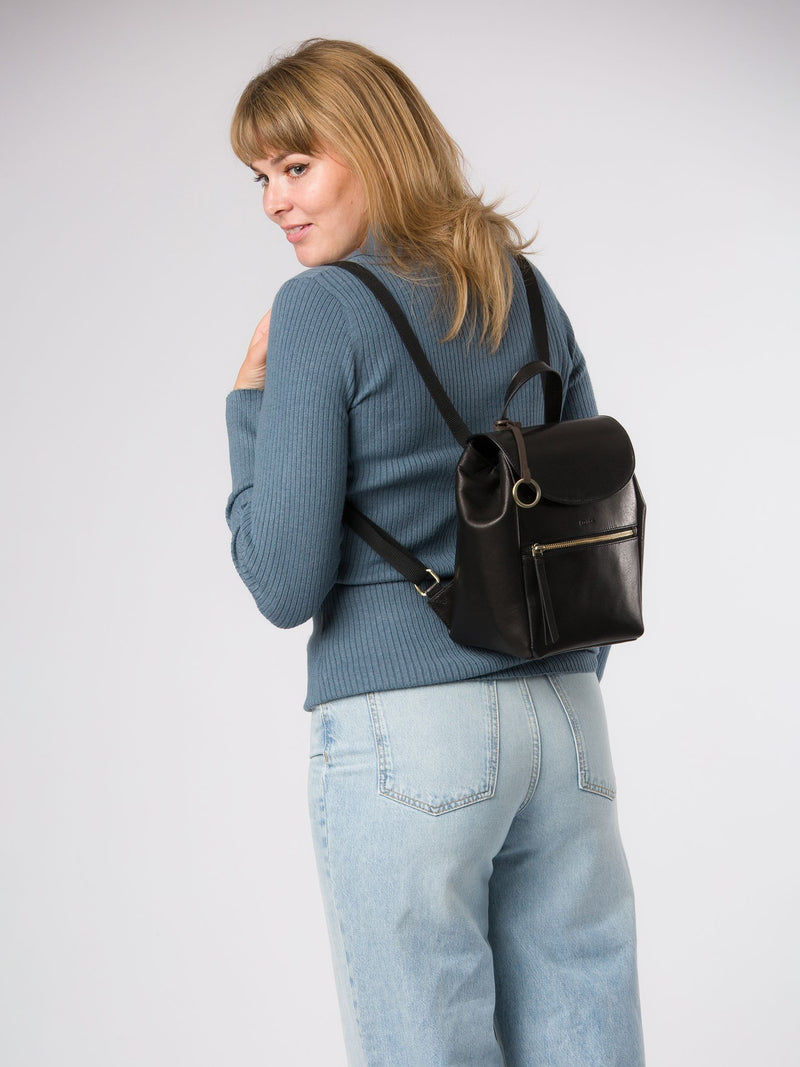 Conkca Black Belle leather backpack, UK version