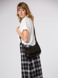 Conkca Gia black leather cross-body bag - British product
