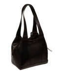 Conkca black Vesper leather handbag with brass fittings (British brand)