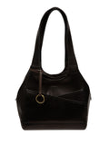 Conkca black Vesper leather handbag with brass fittings (British brand)