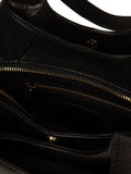 Conkca black Vesper leather handbag with brass fittings (British brand)