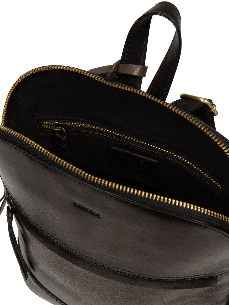 Conkca Black Violetta leather backpack 30cm, imported from the UK