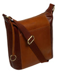 Conkca multi-toned brown leather shoulder bag with adjustable strap, UK version