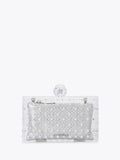 Carvela Cristallo clutch bag in silver tone with crystals, imported from the UK