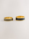 Gold plated steel two tone ring multipack (British brand)