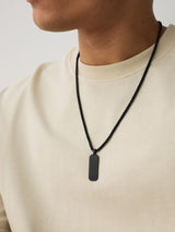 Next Dog Tag Pendant Black Necklace- Buy online at McGrocer