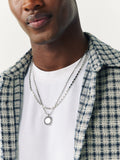 Silver tone layered coin pendant necklace - British product